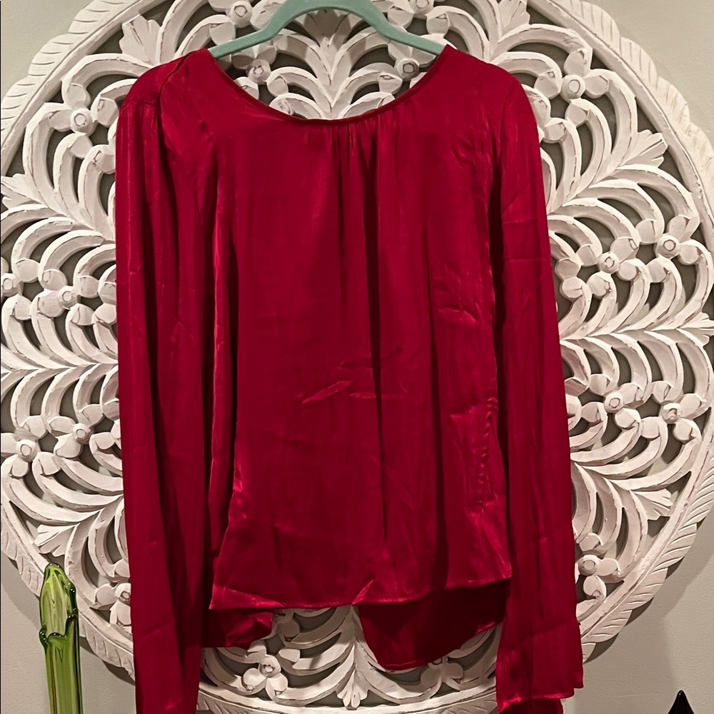 Free People Vibrant Red Blouse
